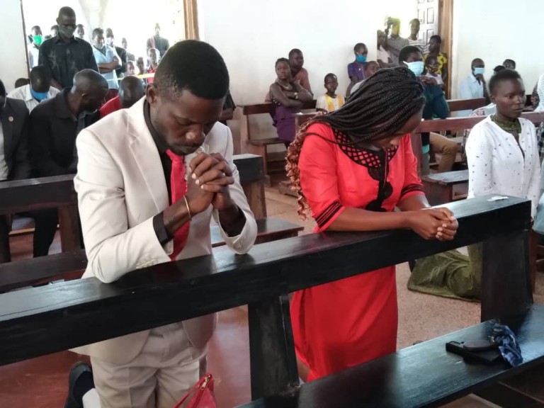 PRAYED: Bobi Wine, Barbie Impress Many As They Attend Mass At Madera Church